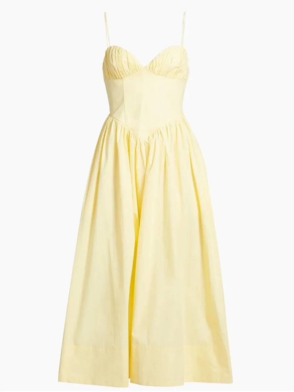 Ronny Kobo Carmine Cotton Midi Dress (orig $398) NWT Butter Yellow - Picture 5 of 8